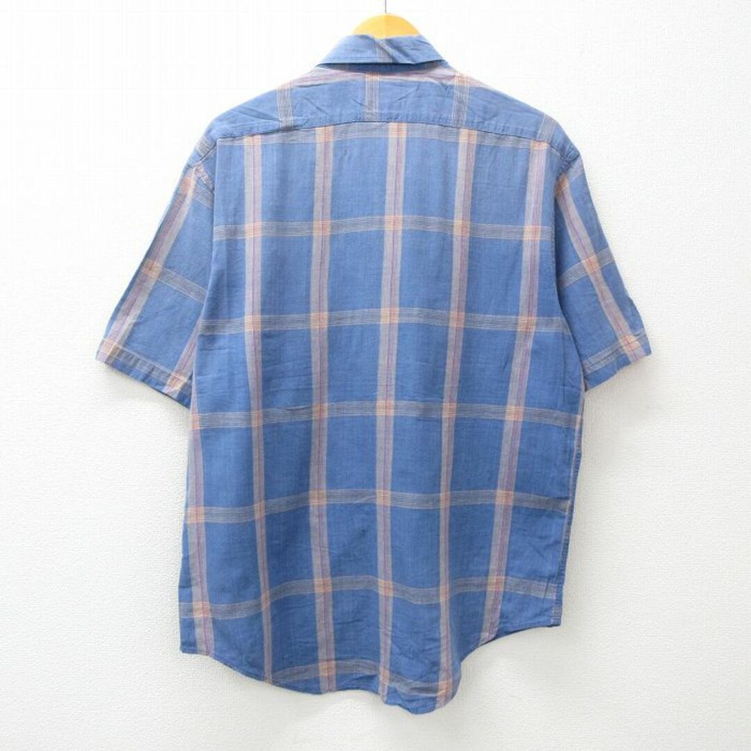 PENDLETON(ペンドルトン)のL★古着 ペンドルトン PENDLETON 半袖 シャツ メンズ 90年代 90s ボタンダウン USA製 紺他 ネイビー チェック 24mar04 中古 トップス メンズのトップス(シャツ)の商品写真