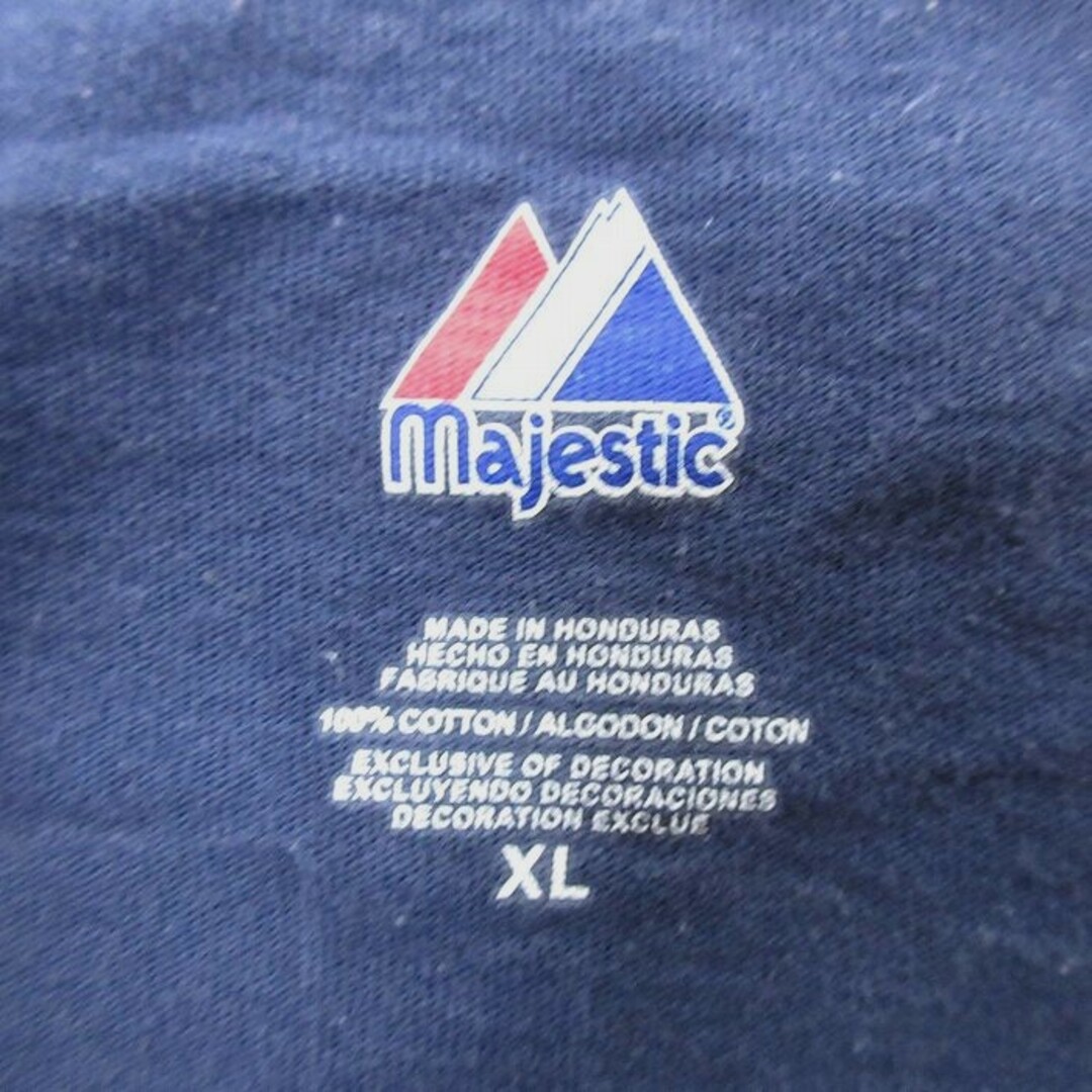 Majestic(マジェスティック)のXL★古着 マジェスティック 半袖 Tシャツ メンズ MLB ニューヨークヤンキース マークテシェイラ 大きいサイズ コットン クルーネック 紺 ネイビー メジャーリーグ ベースボール 野球 24mar01 中古 メンズのトップス(Tシャツ/カットソー(半袖/袖なし))の商品写真