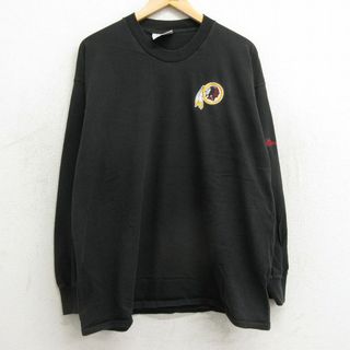 リー(Lee)のXL★古着 リー Lee 長袖 ビンテージ Tシャツ メンズ 00年代 00s NFL ワシントンレッドスキンズ バドワイザー 大きいサイズ クルーネック 黒 ブラック 24mar02 中古(Tシャツ/カットソー(半袖/袖なし))