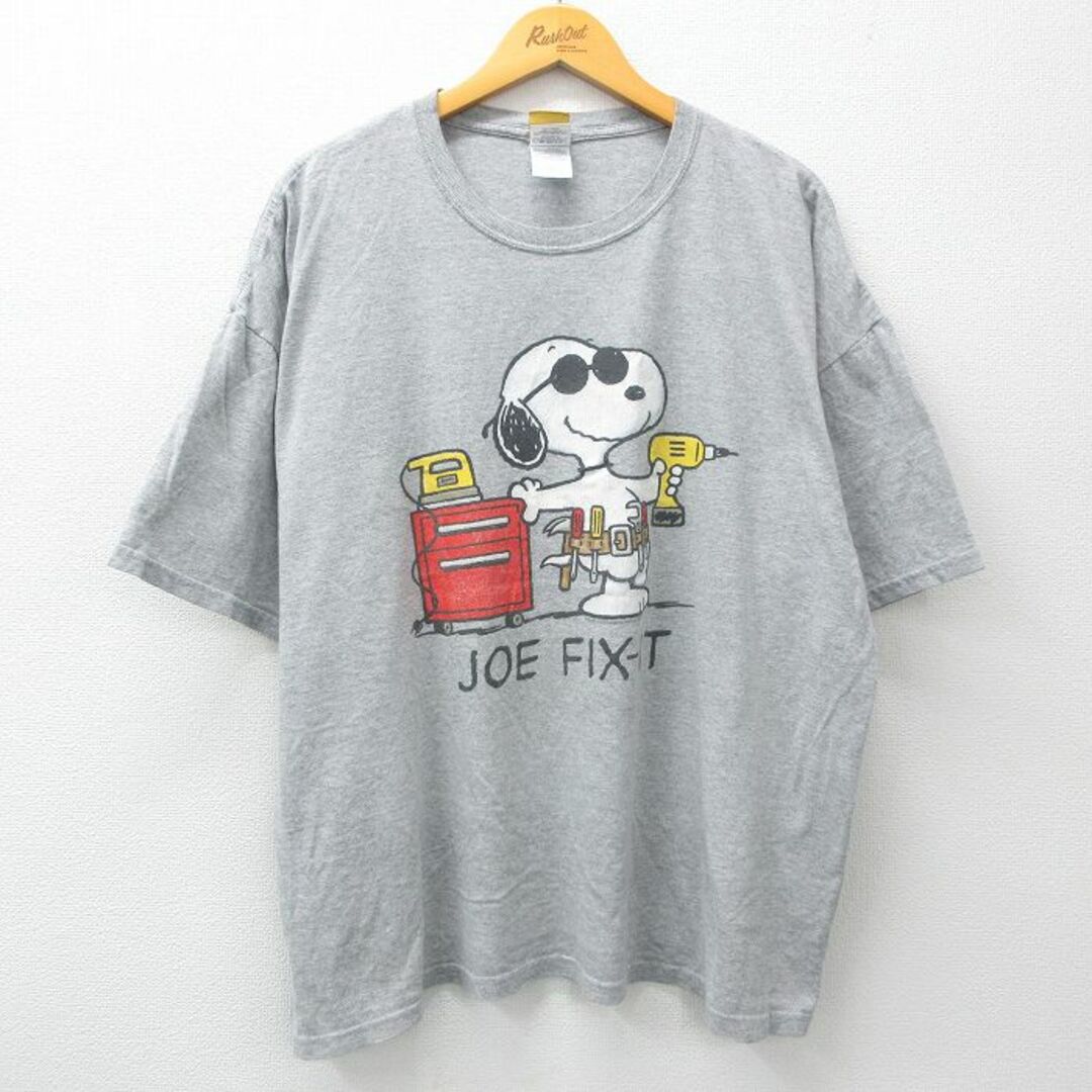 SNOOPY(スヌーピー)のXL★古着 半袖 ビンテージ Tシャツ メンズ 00年代 00s ピーナッツ スヌーピー SNOOPY 大きいサイズ クルーネック グレー 霜降り 【spe】 24mar01 中古 メンズのトップス(Tシャツ/カットソー(半袖/袖なし))の商品写真