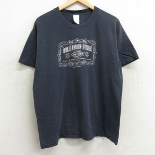 ディッキーズ(Dickies)のL★古着 ディッキーズ Dickies 半袖 ビンテージ Tシャツ メンズ 00年代 00s ビッグロゴ コットン クルーネック 黒 ブラック 24mar02 中古(Tシャツ/カットソー(半袖/袖なし))