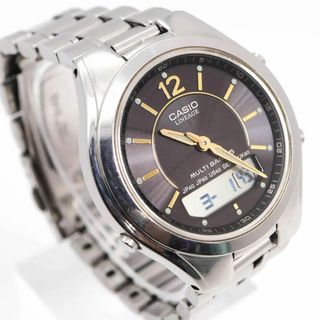 カシオ(CASIO)の《人気》CASIO LINEAGE 腕時計 ブラック 電波ソーラー ライト b(腕時計(アナログ))