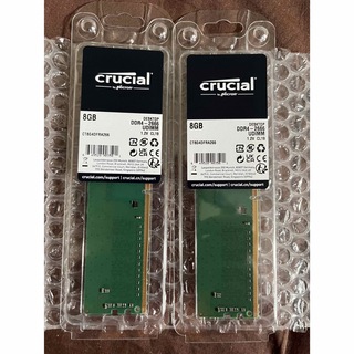 クルーシャル(crucial)の【新品】Crucial DDR4 デスクトップメモリ 16GB(8GBx2枚)(PCパーツ)
