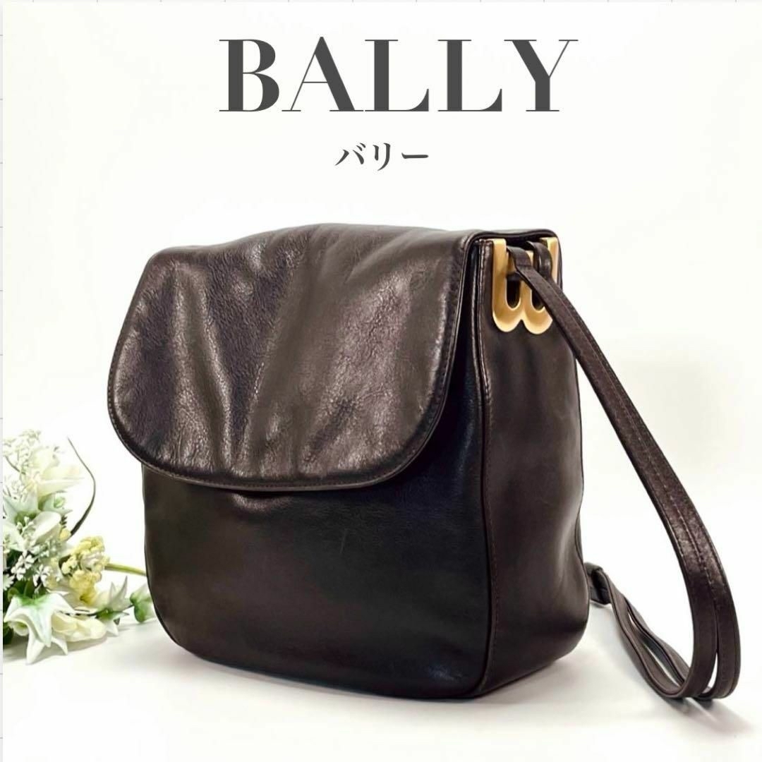 Bally - BALLY バリー ショルダーバッグ 斜めがけ Bロゴ ブラウン 本革