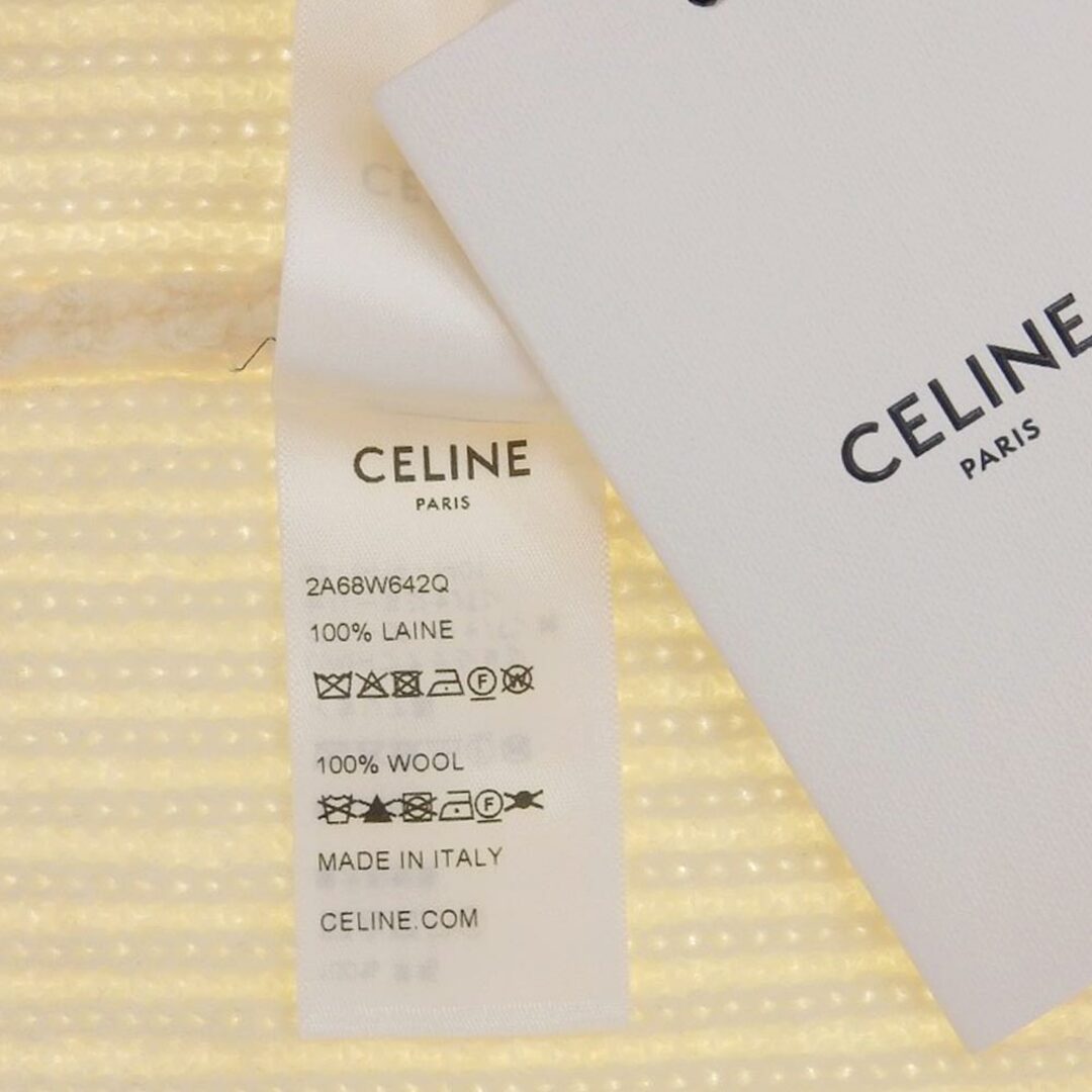 celine(セリーヌ)のセリーヌ 美品 CELINE セリーヌ Oversized CELINE Sweater In Ribbed Wool With Studs トップス ニット レディース ホワイト XS 2A68W642Q XS レディースのレッグウェア(タイツ/ストッキング)の商品写真