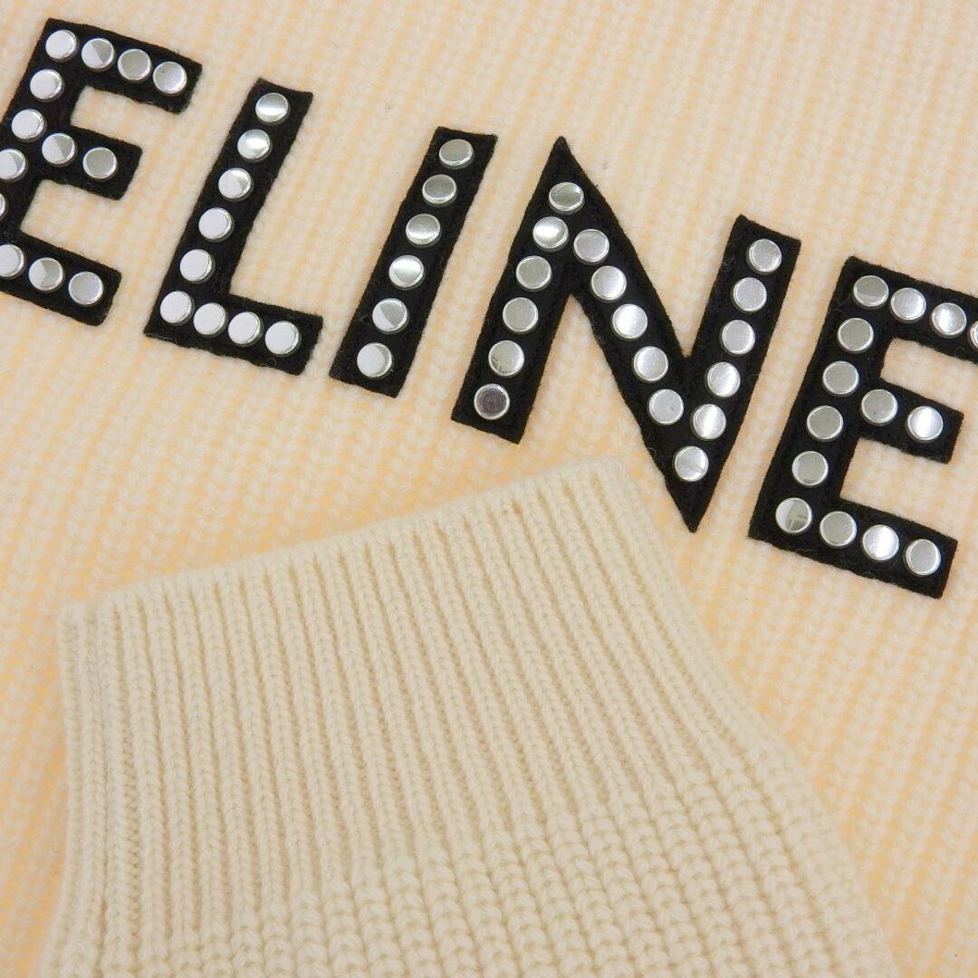 celine(セリーヌ)のセリーヌ 美品 CELINE セリーヌ Oversized CELINE Sweater In Ribbed Wool With Studs トップス ニット レディース ホワイト XS 2A68W642Q XS レディースのレッグウェア(タイツ/ストッキング)の商品写真