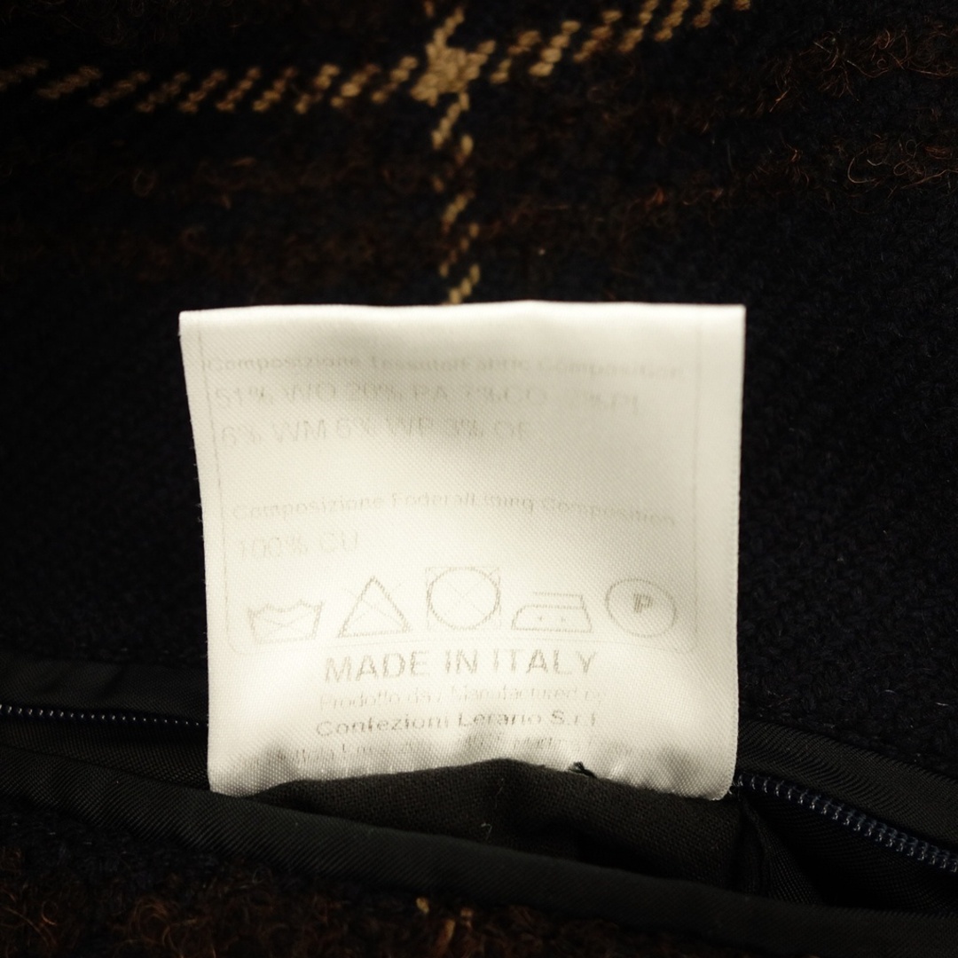 タリアトーレ ステンカラーコート 48 チェック柄 ネイビー系【AFB13】 メンズのジャケット/アウター(ステンカラーコート)の商品写真