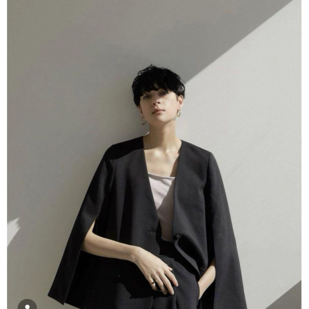 正規品 ローレン louren slit sleeve no collar表地ポリエステル100％