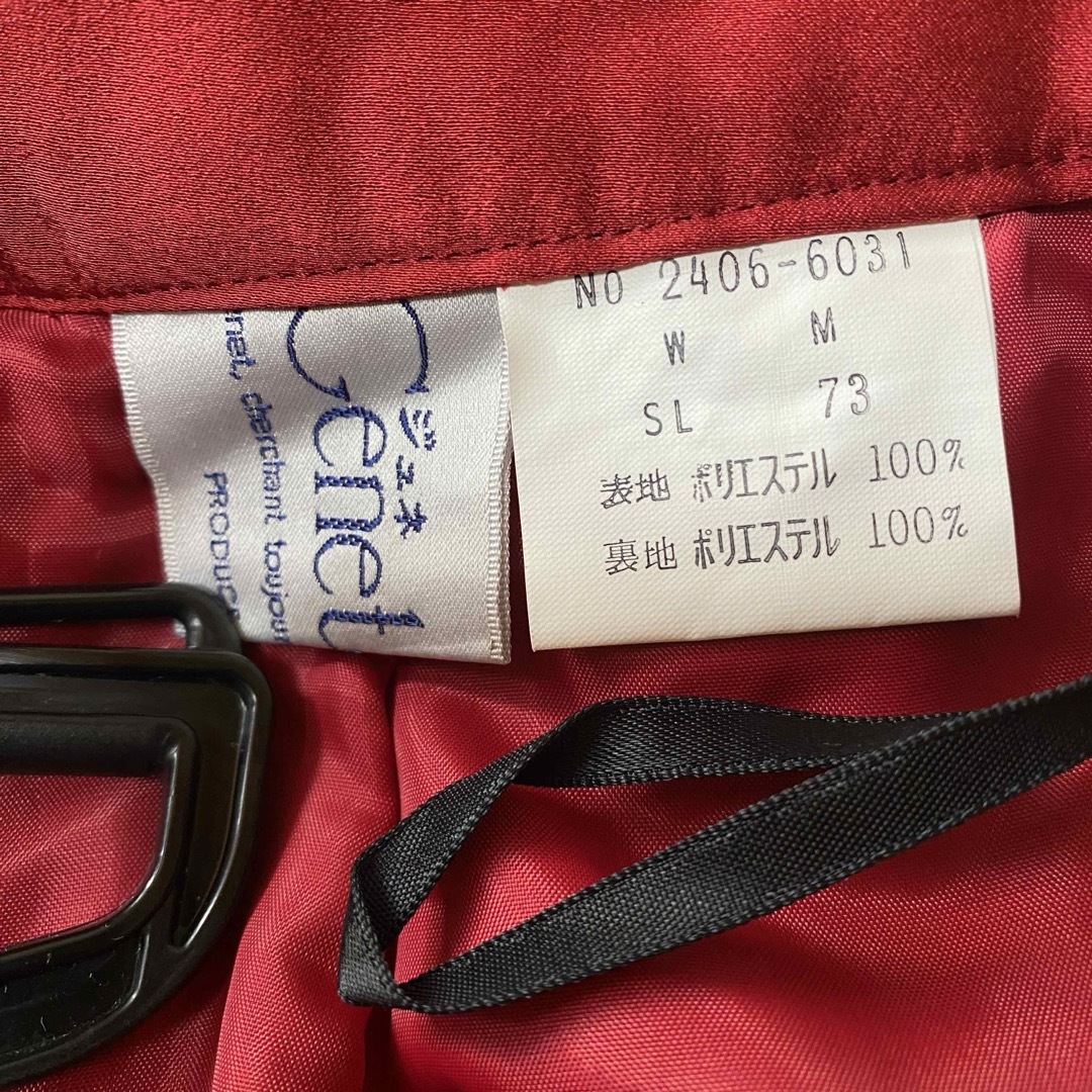 VINTAGE(ヴィンテージ)のレディース　ロングスカート　古着　レトロ　サテン　フリル　ドレス　赤　レッド レディースのスカート(ロングスカート)の商品写真
