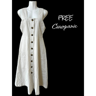 チャオパニック(Ciaopanic)の【Ciaopanic】ジャンパースカート/FREE/ホワイトベージュ系(ロングスカート)