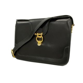 セリーヌ(celine)の【4gd3733】セリーヌ ショルダーバッグ/馬車金具/レザー/ブラック/ゴールド金具 【中古】 レディース(ショルダーバッグ)