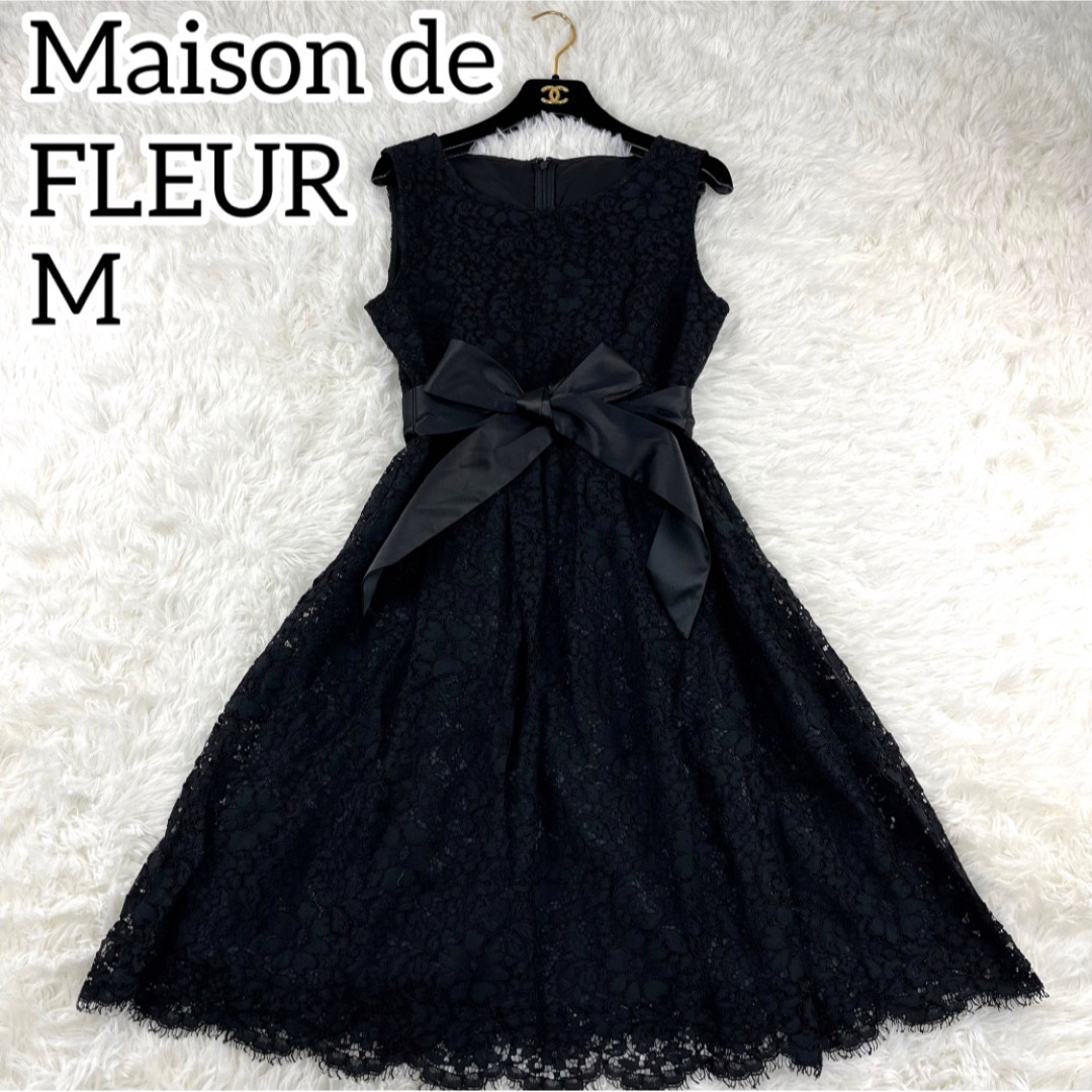 Maison de FLEUR(メゾンドフルール)のタグ付き✨未使用　Maison de FLEUR ドレス　総レースワンピース レディースのワンピース(ひざ丈ワンピース)の商品写真