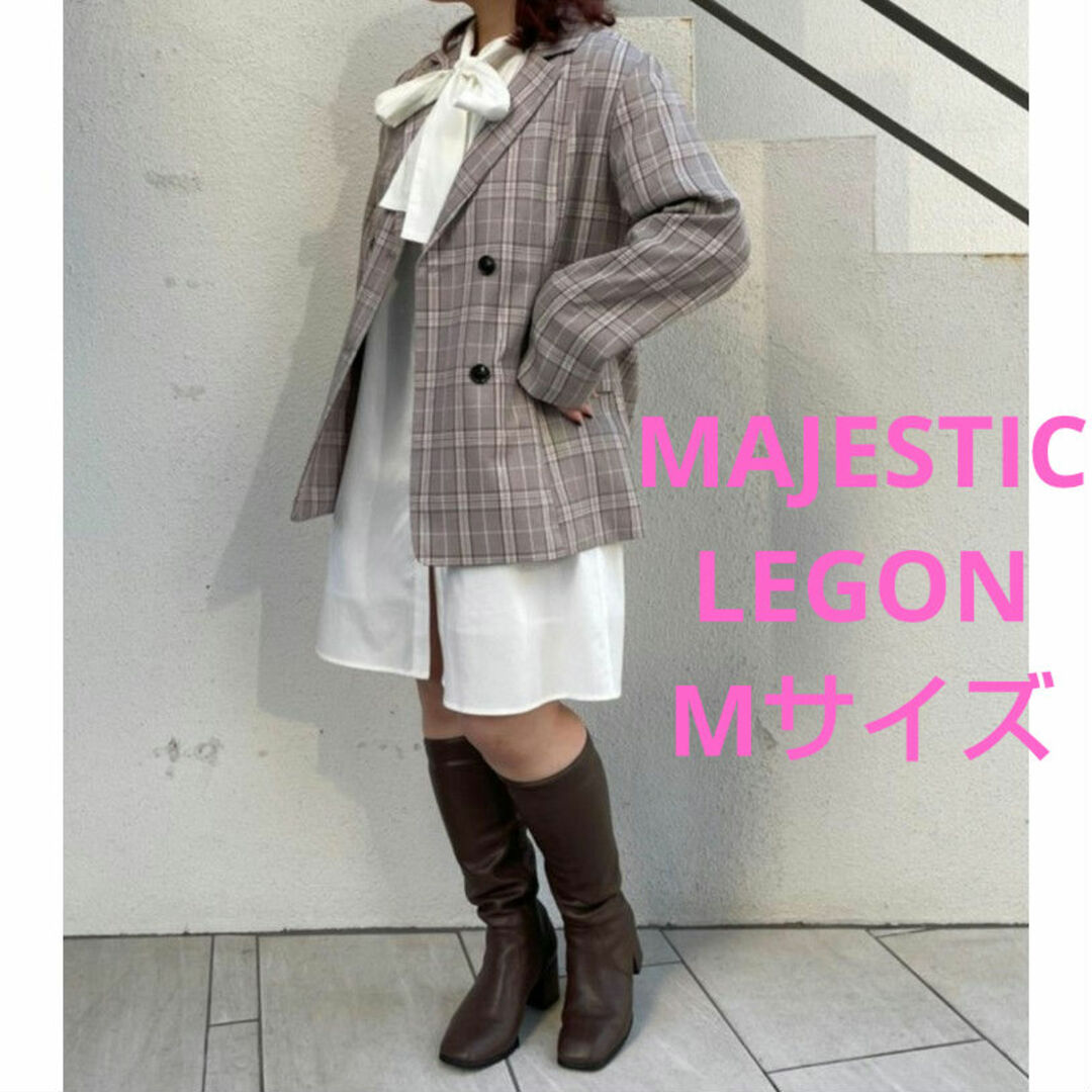 MAJESTIC LEGON(マジェスティックレゴン)のMAJESTIC LEGON Ladyダブルボタンジャケット ブラウン M 春 レディースのジャケット/アウター(テーラードジャケット)の商品写真