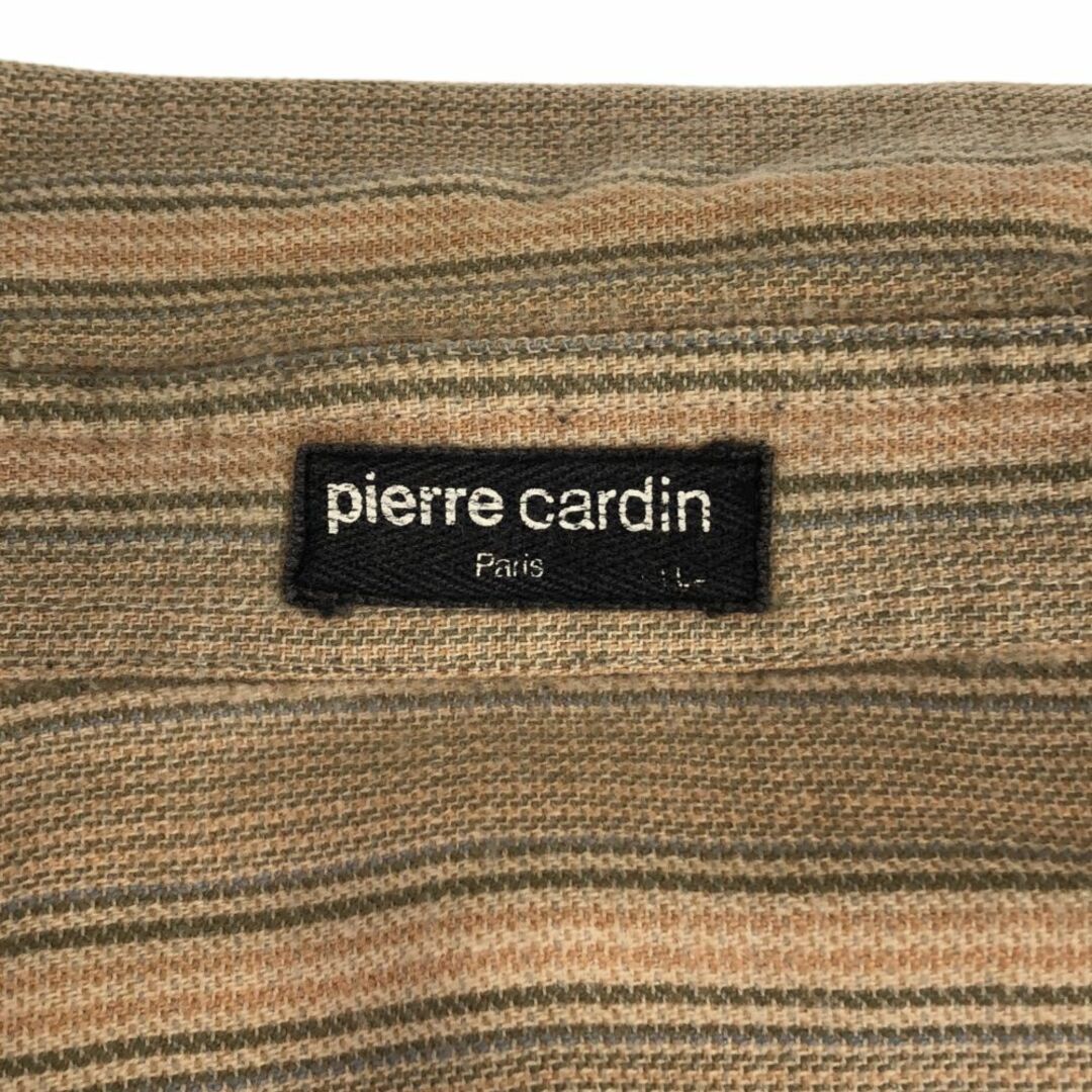 pierre cardin - ピエールカルダン ストライプ 長袖 ウールシャツ L 