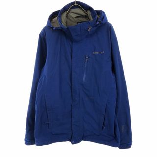 マーモット(MARMOT)のマーモット ロゴ刺繍 ゴアテックス ジップジャケット Ｍ ブルー MARMOT アウトドア ベンチレーション メンズ 古着 【240324】(その他)