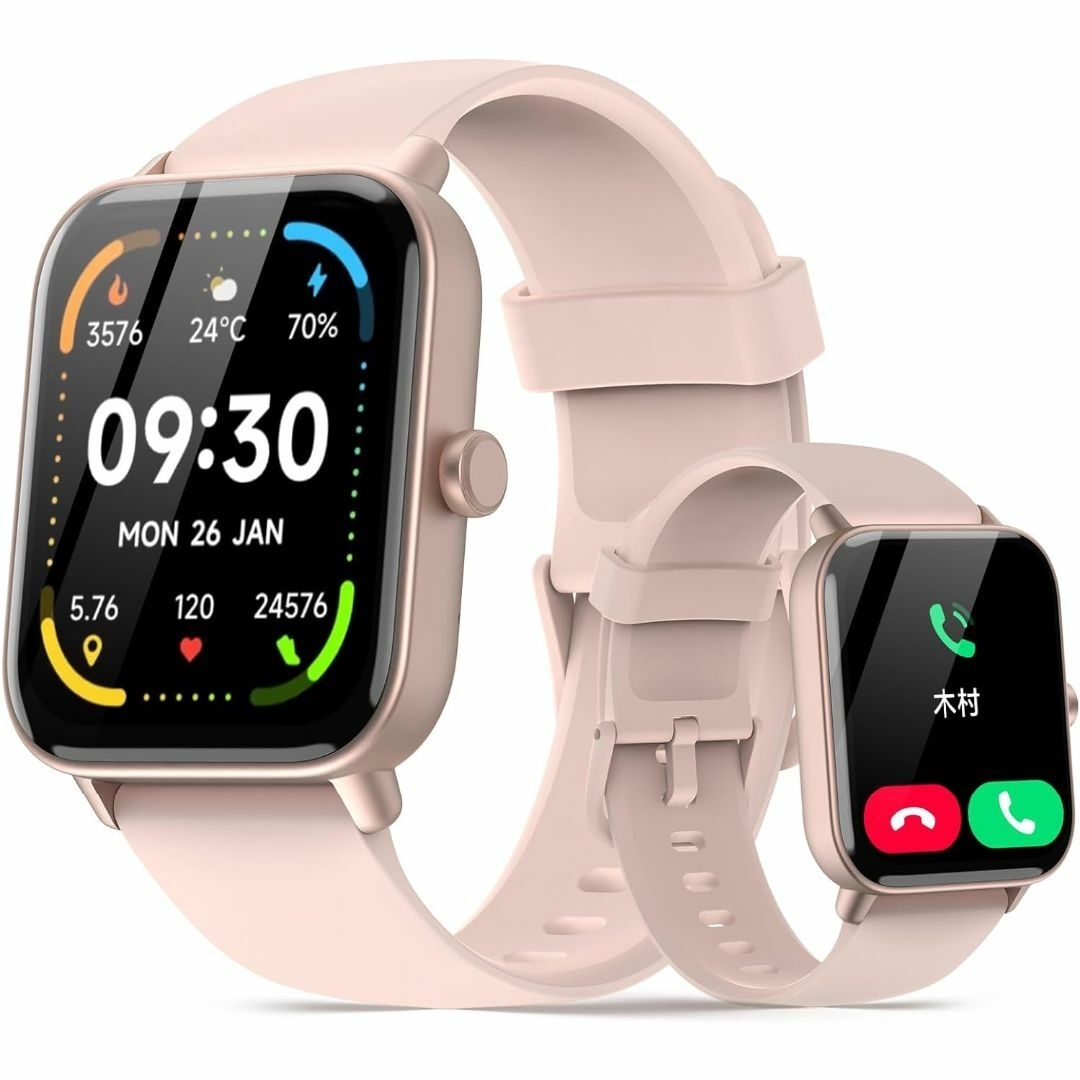 【2024新登場】スマートウォッチ iPhone対応&アンドロイド対応  レディースのファッション小物(腕時計)の商品写真