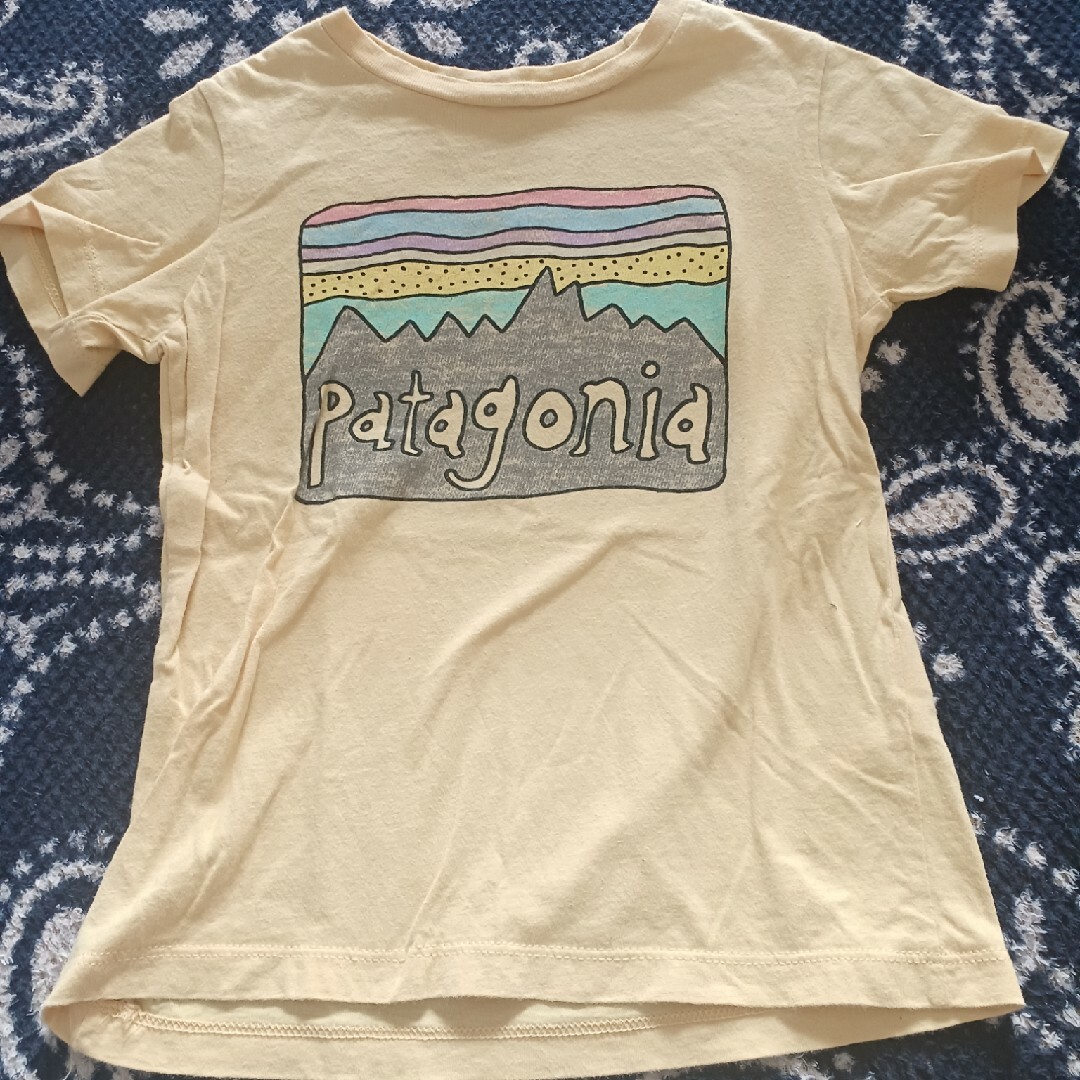 patagonia(パタゴニア)のパタゴニアTシャツ　黄色  5T キッズ/ベビー/マタニティのキッズ服男の子用(90cm~)(Tシャツ/カットソー)の商品写真