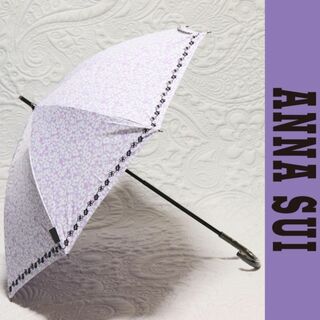 アナスイ(ANNA SUI)の新品タグ付き【アナスイ】晴雨兼用 短長傘 フラワー柄 刺繍 雨傘 日傘(傘)
