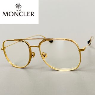 MONCLER - メガネ モンクレール メンズ レディース ティアッドロップ ツーブリッジ 金