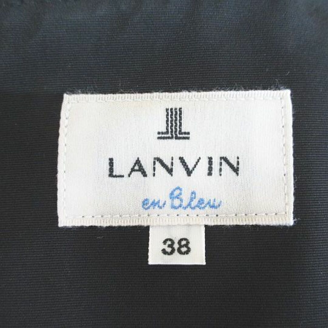 LANVIN en Bleu(ランバンオンブルー)のランバンオンブルー ノースリ 膝丈 フレアワンピ 38 黒系 ブラック 日本製 レディースのワンピース(ひざ丈ワンピース)の商品写真