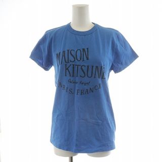 メゾンキツネ(MAISON KITSUNE')のメゾンキツネ Tシャツ カットソー 半袖 プリント ロゴ コットン S 青(Tシャツ(半袖/袖なし))