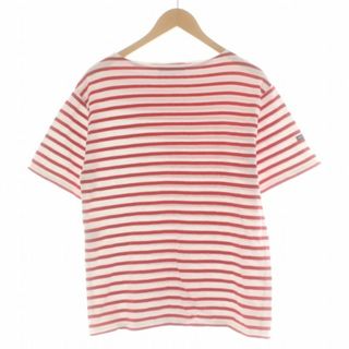 セントジェームス(SAINT JAMES)のセントジェームス バスクシャツ Tシャツ ボーダー ロゴ 半袖 40 L 白 赤(Tシャツ(半袖/袖なし))