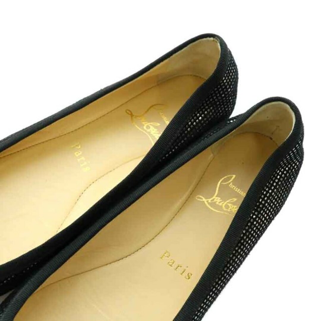 Christian Louboutin(クリスチャンルブタン)のクリスチャンルブタン バレエシューズ 36.5 23.5cm 黒 シルバー色 レディースの靴/シューズ(バレエシューズ)の商品写真