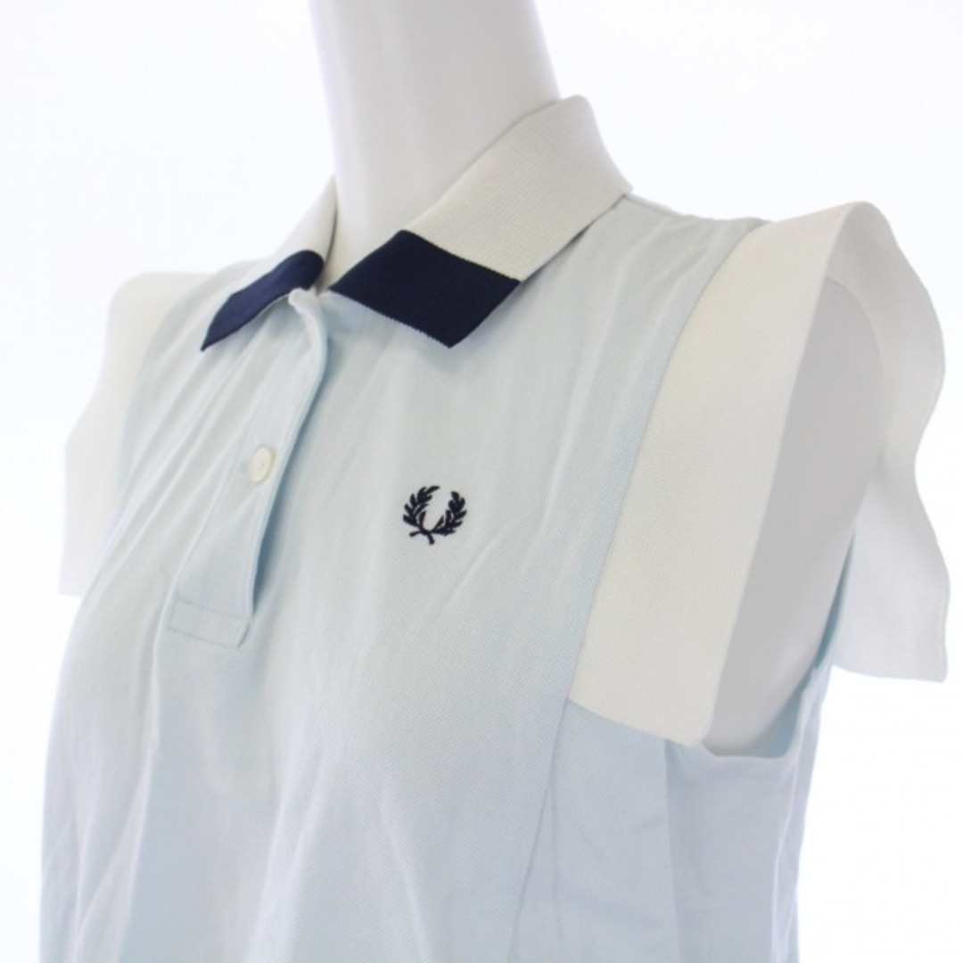 FRED PERRY(フレッドペリー)のフレッドペリー ポロシャツ ノースリーブ ロゴ刺繍 鹿の子 10 M 水色 レディースのトップス(ポロシャツ)の商品写真