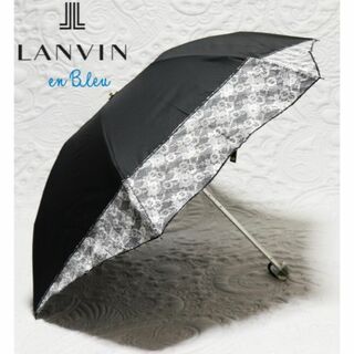 LANVIN en Bleu - 新品【ランバンオンブルー】晴雨兼用 折りたたみ傘 上品レース風 雨傘 日傘
