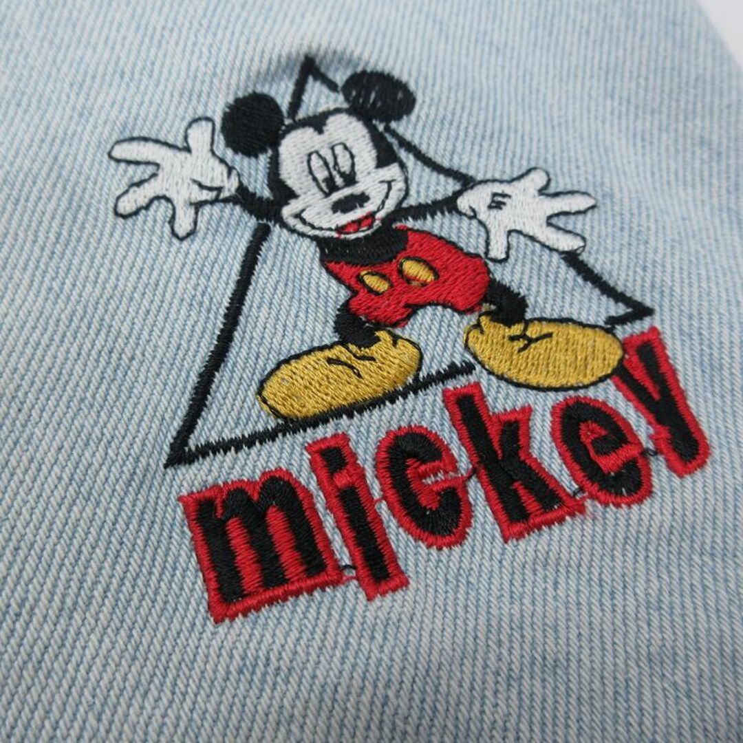 ミッキーマウス(ミッキーマウス)のW37★古着 ショート パンツ ショーツ メンズ ミッキー MICKEY MOUSE 刺繍 コットン 薄紺 ネイビー デニム 24mar06 中古 ボトムス 短パン ショーパン ハーフ メンズのパンツ(ワークパンツ/カーゴパンツ)の商品写真