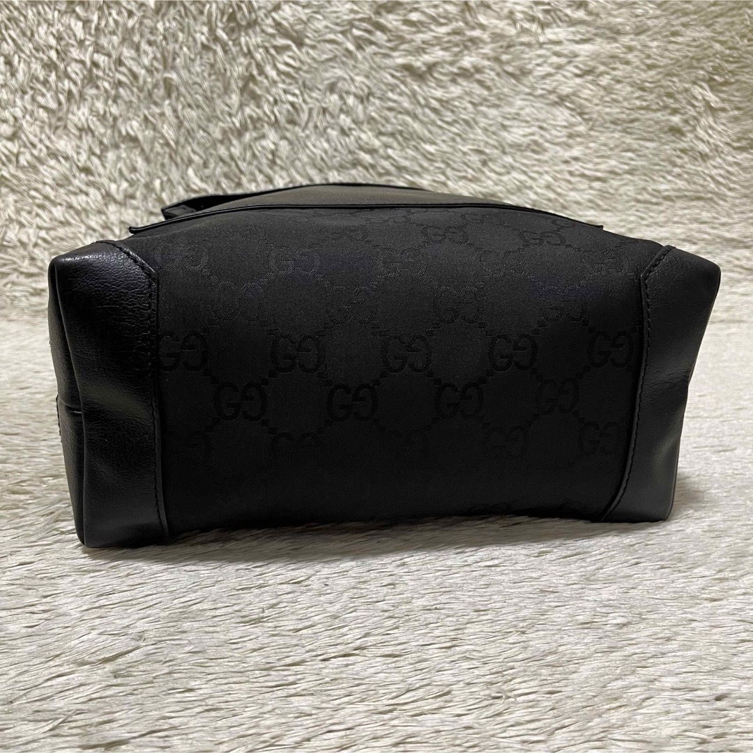 Gucci(グッチ)の725 専用 グッチ  トートバッグ 肩掛け GGナイロン×レザー A4収納 黒 レディースのバッグ(トートバッグ)の商品写真