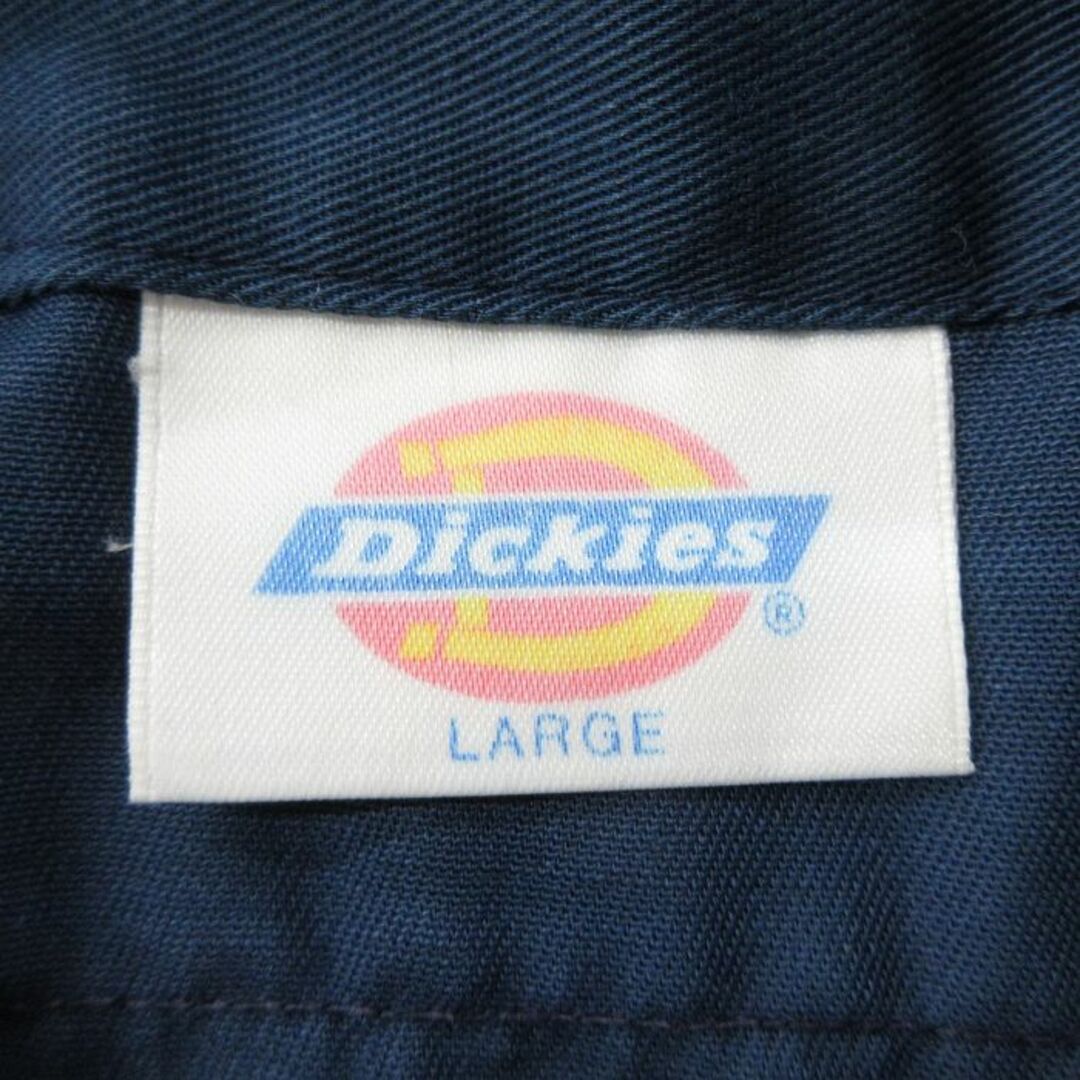 Dickies(ディッキーズ)のL★古着 ディッキーズ Dickies 半袖 ワーク シャツ メンズ 90年代 90s USA製 紺 ネイビー 24mar09 中古 トップス メンズのトップス(シャツ)の商品写真
