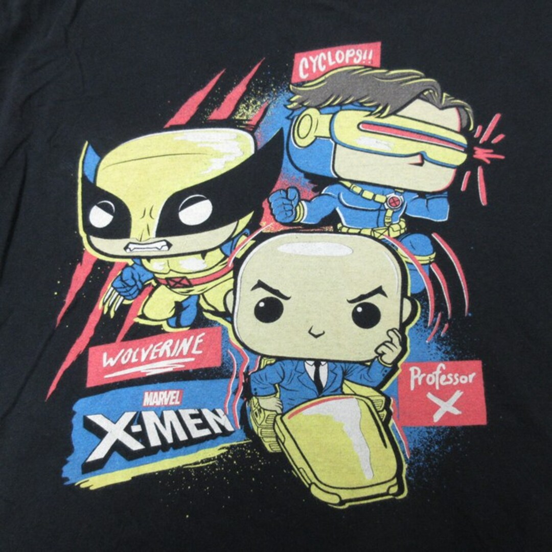 MARVEL(マーベル)のXL★古着 半袖 Tシャツ メンズ マーベル X MEN ウルヴァリン 大きいサイズ コットン クルーネック 黒 ブラック 24mar06 中古 メンズのトップス(Tシャツ/カットソー(半袖/袖なし))の商品写真