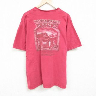 XL★古着 半袖 Tシャツ メンズ 家 コロラド 大きいサイズ コットン クルーネック 赤 レッド 24mar08 中古(Tシャツ/カットソー(半袖/袖なし))