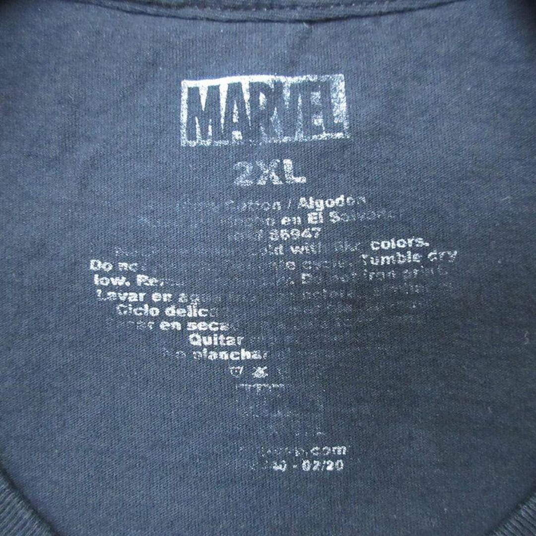 MARVEL(マーベル)のXL★古着 半袖 Tシャツ メンズ マーベル スパイダーマン アイアンマン 大きいサイズ クルーネック 黒 ブラック 24mar09 中古 メンズのトップス(Tシャツ/カットソー(半袖/袖なし))の商品写真