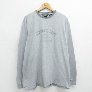 エディーバウアー(Eddie Bauer)のXL★古着 エディーバウアー 長袖 ビンテージ Tシャツ メンズ 00年代 00s ATHLETIC DEPT バスケ 大きいサイズ コットン クルーネック グレー 霜降り 24mar06 中古(Tシャツ/カットソー(半袖/袖なし))