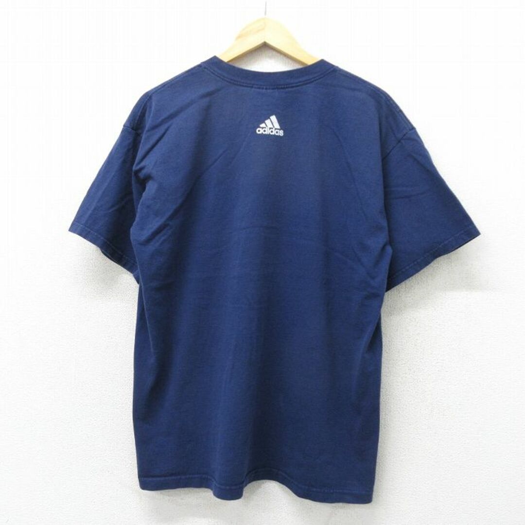 adidas(アディダス)のXL★古着 アディダス adidas 半袖 ビンテージ Tシャツ メンズ 90年代 90s ビッグロゴ コットン USA製 紺 ネイビー 24mar06 中古 メンズのトップス(Tシャツ/カットソー(半袖/袖なし))の商品写真