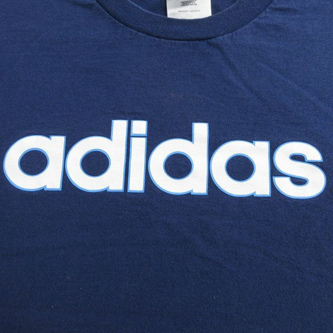 adidas(アディダス)のXL★古着 アディダス adidas 半袖 ビンテージ Tシャツ メンズ 90年代 90s ビッグロゴ コットン USA製 紺 ネイビー 24mar06 中古 メンズのトップス(Tシャツ/カットソー(半袖/袖なし))の商品写真