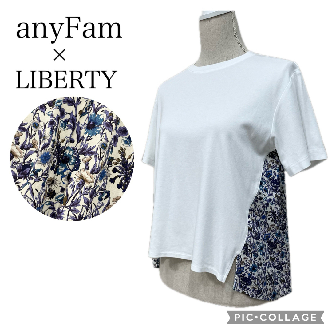 anyFAM(エニィファム)のanyFamエニィファム  リバティプリントフレアTシャツ　サイズ2  20ss レディースのトップス(Tシャツ(半袖/袖なし))の商品写真