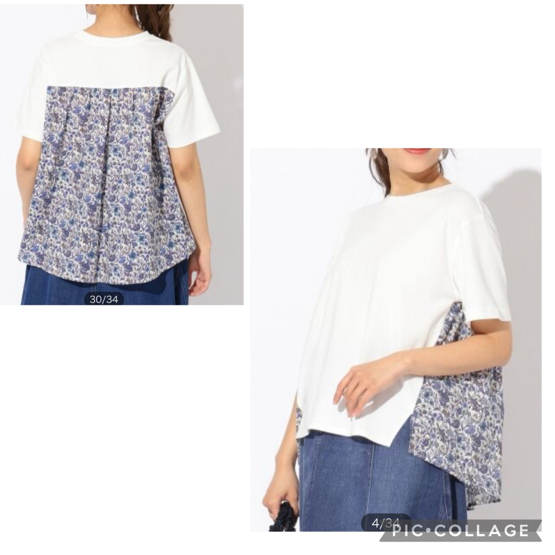 anyFAM(エニィファム)のanyFamエニィファム  リバティプリントフレアTシャツ　サイズ2  20ss レディースのトップス(Tシャツ(半袖/袖なし))の商品写真