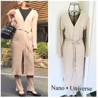 nano・universe - 週末限定価格　ナノ・ユニバース　リブワンピース・パンツ　セットアップ