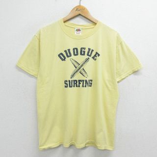 フルーツオブザルーム(FRUIT OF THE LOOM)のXL★古着 フルーツオブザルーム 半袖 ビンテージ Tシャツ メンズ 00年代 00s サーフィン コットン クルーネック 黄 イエロー 24mar08 中古(Tシャツ/カットソー(半袖/袖なし))