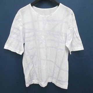 エルメス(Hermes)のエルメス ボルディック柄 半袖 Tシャツ カットソー L ホワイト リボン 綿(カットソー(半袖/袖なし))