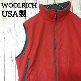 WOOLRICH - ウールリッチUSA製テトンXLビッグサイズ裏起毛ベスト刺繍ロゴ（906）