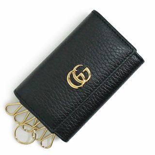 グッチ(Gucci)のグッチ GG マーモント 6連 キーケース レザー ブラック 黒 ゴールド金具 456118 箱付 GUCCI（新品・未使用品）(キーケース)