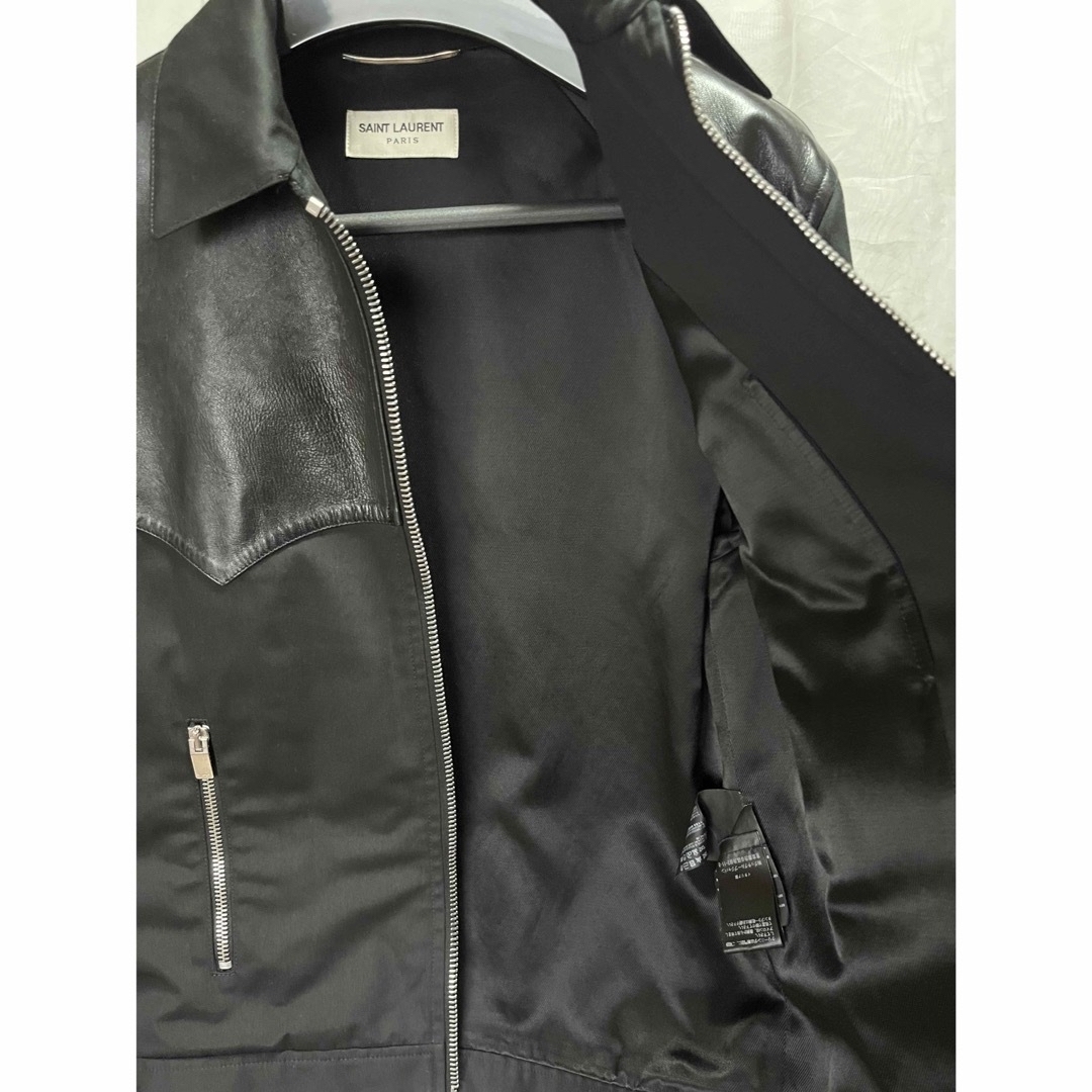 Saint Laurent(サンローラン)のサンローラン　レザー切り替え　ジャケット　44 エディスリマン メンズのジャケット/アウター(ライダースジャケット)の商品写真
