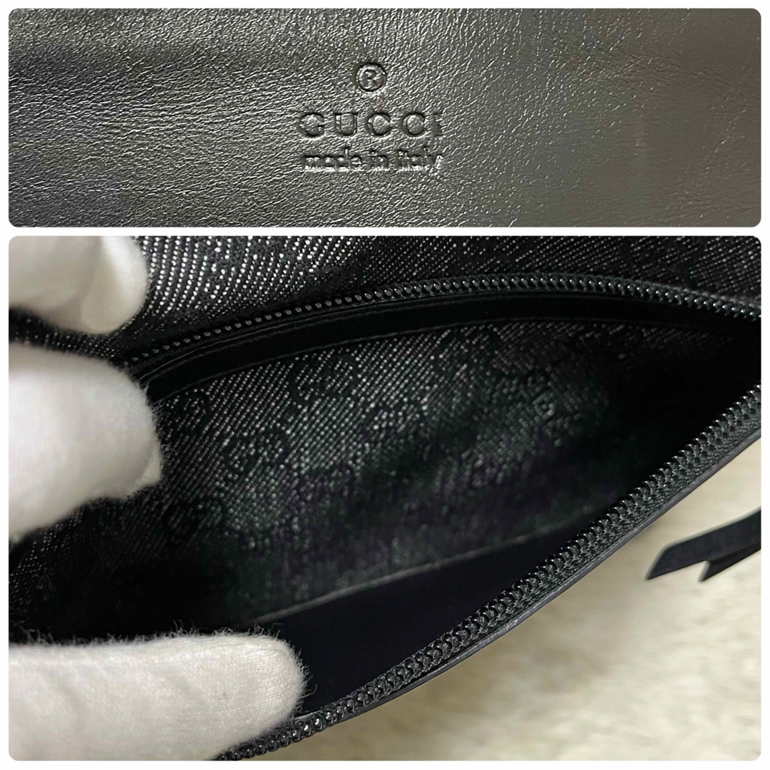 Gucci(グッチ)の704 専用 グッチ トートバッグ GGキャンバス×レザー A4収納 デニム 黒 レディースのバッグ(トートバッグ)の商品写真