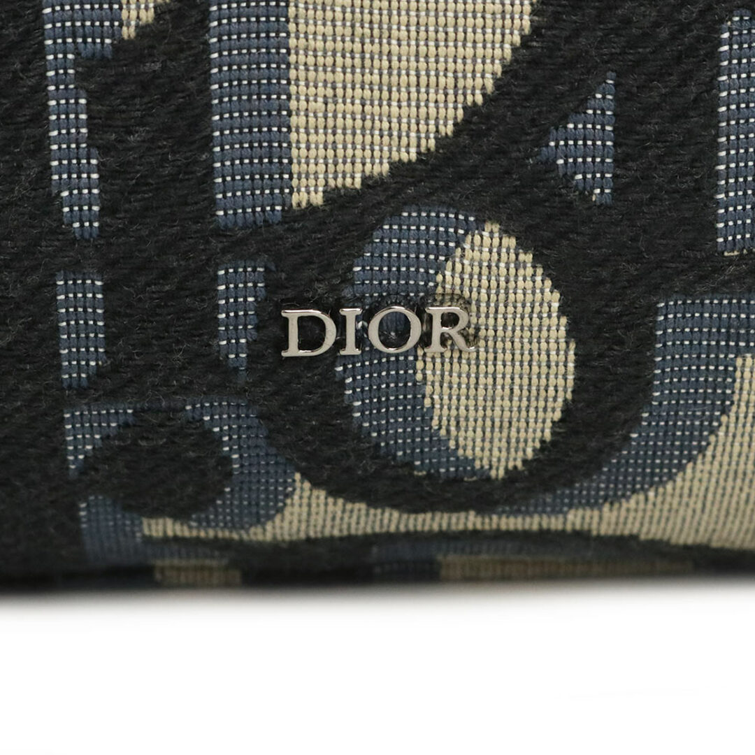 Christian Dior(クリスチャンディオール)のクリスチャンディオール マキシ ポーチ ディオール オブリーク ジャカード ベージュ ブラック 黒 シルバー金具 2ESCA495YXL Christian Dior（新品・未使用品） レディースのファッション小物(ポーチ)の商品写真