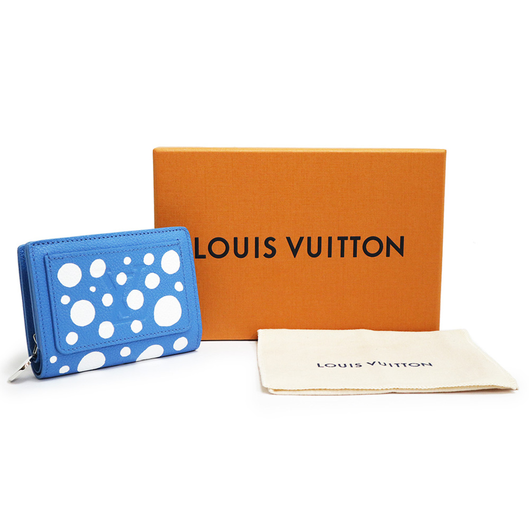 LOUIS VUITTON(ルイヴィトン)のルイ ヴィトン 日本限定 草間彌生 ヤヨイ クサマ LV×YK インフィニティ ドット ポルトフォイユ クレア 二つ折り財布 モノグラムアンプラント レザー ブルーブラン 青 白 シルバー金具 M82104 箱付 LOUIS VUITTON（新品・未使用品） レディースのファッション小物(財布)の商品写真