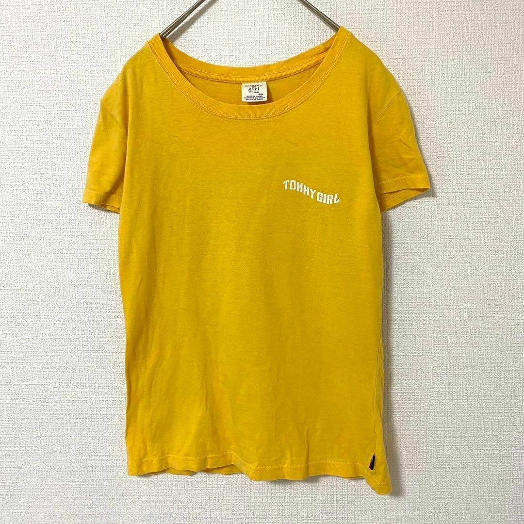 tommy girl(トミーガール)のTシャツ 半袖 トミーガール ロゴプリント イエロー コットン 綿100 S レディースのトップス(Tシャツ(半袖/袖なし))の商品写真